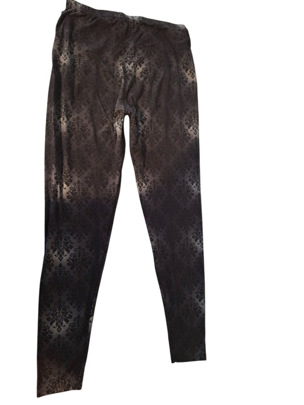 Leggings Depot Leggings Black Damask Floral Soft Stretch Lounge Wear Athletisure